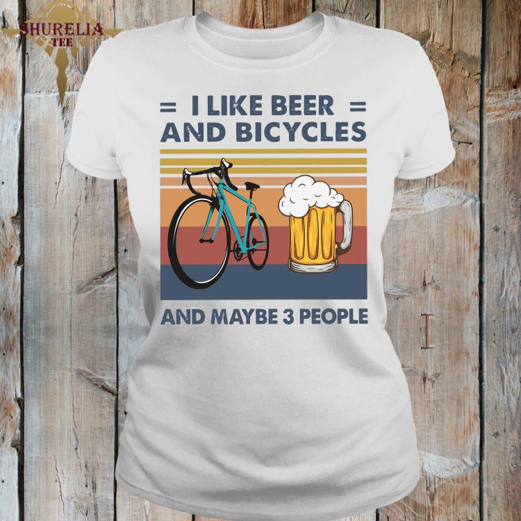 I Like Beer And My Bicycle And Maybe 3 People Funny Vintage Men's T-Shirt Cotton